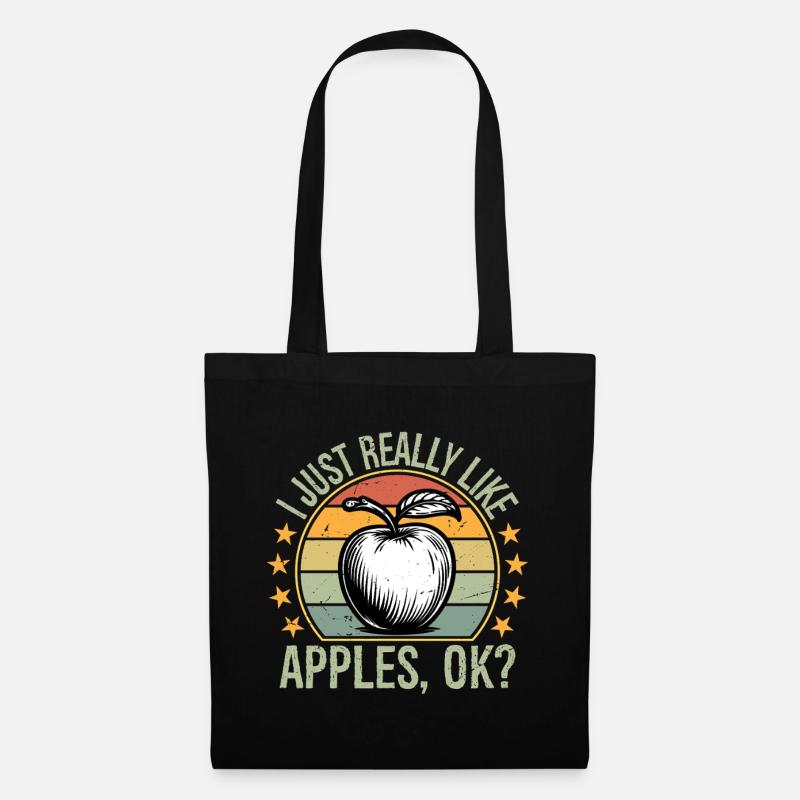 I just really like apples ok - Tote Bag - black