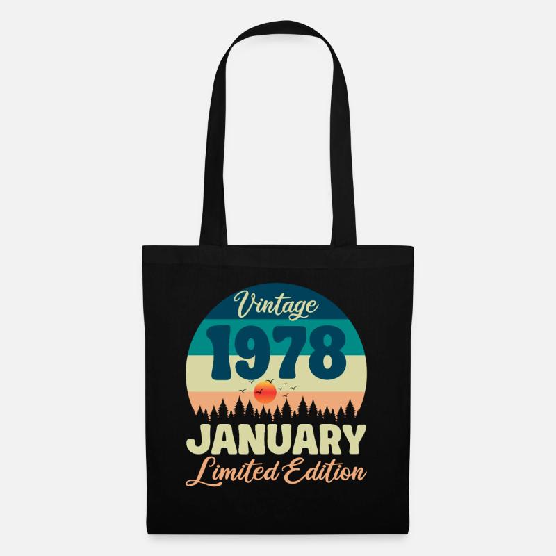 Geburtstag Januar 1978 Geschenk Vintage Limited - Stoffbeutel - Schwarz
