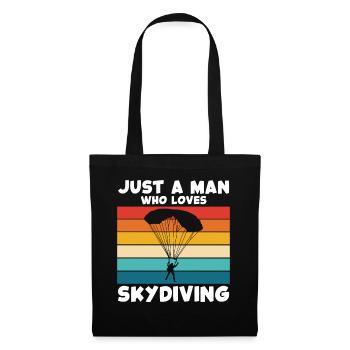 Fallschirmsport Retro Regenbogen - Stoffbeutel - Schwarz - Vorne