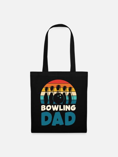 Bowling Dad Retro-Design - Stoffbeutel - Schwarz
