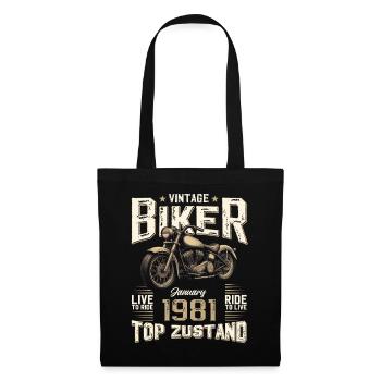 45th Birthday Gift Motorcyclist January 1981 - Tote Bag - black - Front
