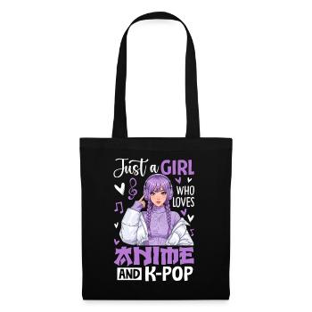 Just A Girl Who Loves Anime And K-Pop - Tote Bag - black - Front