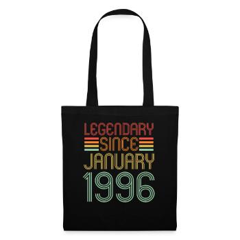 Legendary since January 1996, Retro, Geburtstag - Stoffbeutel - Schwarz - Vorne