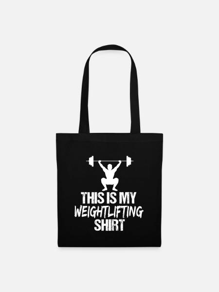 This Is My Weightlifting Shirt Fitness Gym Lifter - Tote Bag - black