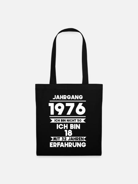 1976 Jahrgang  - Stoffbeutel - Schwarz