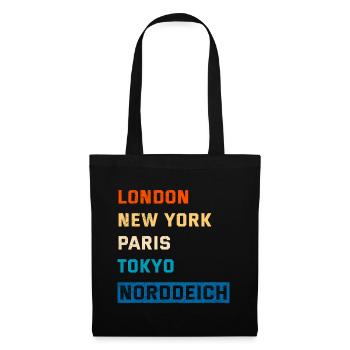 Vacances de la mer du Nord LONDRES, NEW YORK, PARIS NORDDEICH - Sac en tissu - noir - Devant