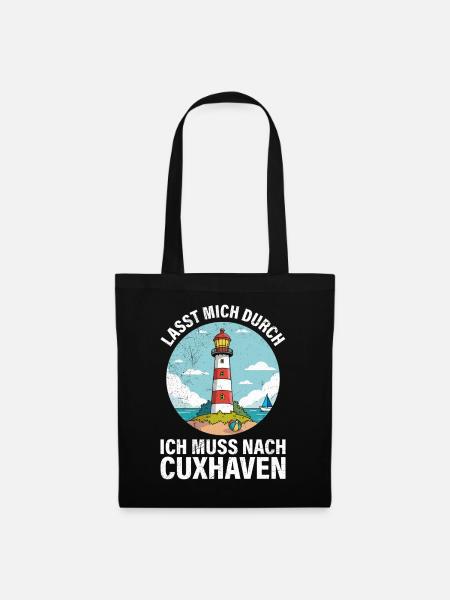 Nordsee Urlaub ICH MUSS NACH CUXHAVEN Lustiges - Stoffbeutel - Schwarz