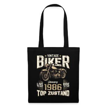 40e anniversaire cadeau Motocycliste janvier 1986 - Sac en tissu - noir - Devant