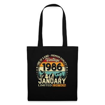 40e anniversaire Millésime de janvier 1986 - Sac en tissu - noir - Devant
