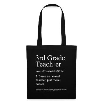 3rd Grade Teacher Definition Funny School Teacher - Tote Bag - black - Front