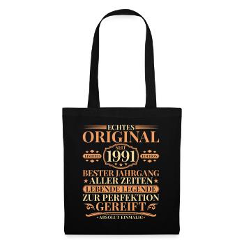 Millésime anniversaire 1991 Née millésime - Sac en tissu - noir - Devant