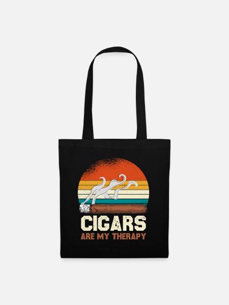 Zigarren Therapie Retro Sunset - Stoffbeutel - Schwarz
