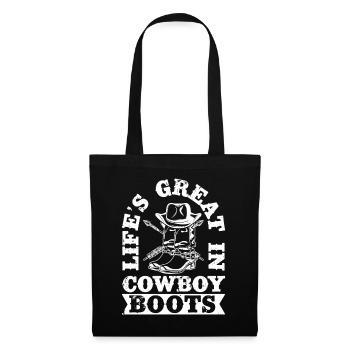 Rodeo Horse Riding Great Cowboy Boots Cowboy - Stoffbeutel - Schwarz - Vorne