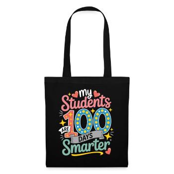 100 Tage Schlauer: Meine Schüler - Stoffbeutel - Schwarz - Vorne