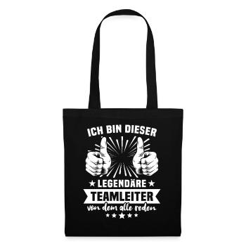 Teamleiter Legende - Stoffbeutel - Schwarz - Vorne