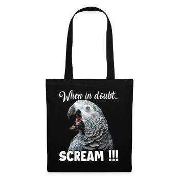 Screaming African grey parrot T, funny parrot - Tote Bag - black - Front
