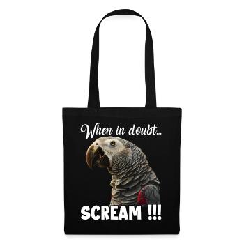 Idée de cadeau humoristique pour les gardiens de perroquets - Sac en tissu - noir - Devant