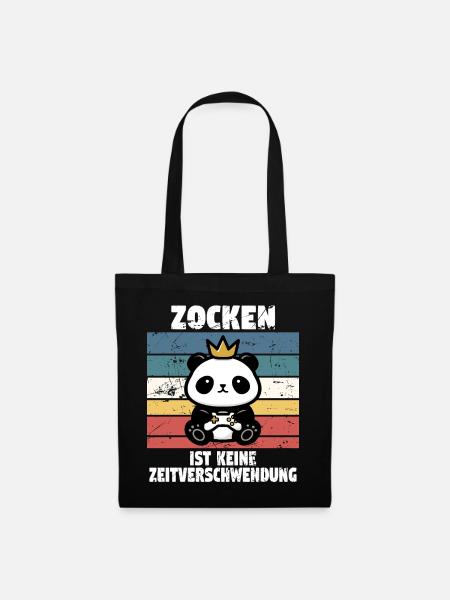 zocken ist keine zeitverschwendung - Stoffbeutel - Schwarz