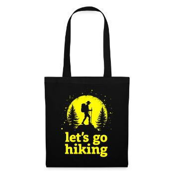 Let's go hiking mountaineer hiker silhouette - Tote Bag - black - Front
