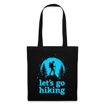 Let's go hiking mountaineer hiker silhouette - Tote Bag - black - Front