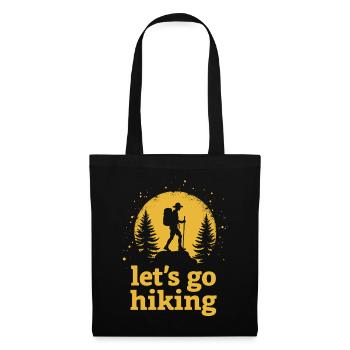 Let's go hiking mountaineer hiker silhouette - Tote Bag - black - Front