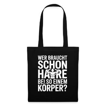 Glatze Wer Braucht Schon Haare Halbglatze Glatzen - Stoffbeutel - Schwarz - Vorne