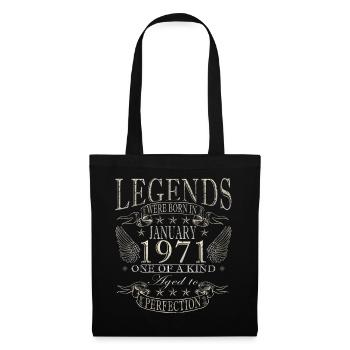 Anniversaire janvier 1971 Cadeau Vintage Limited - Sac en tissu - noir - Devant