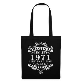 Anniversaire janvier 1971 Cadeau Vintage Limited - Sac en tissu - noir - Devant