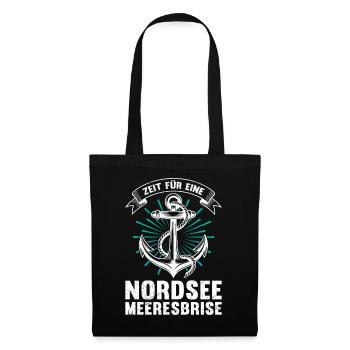 Büsum ZEIT FÜR EINE NORDSEE MEERESBRISE Lustig - Stoffbeutel - Schwarz - Vorne