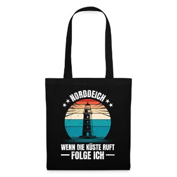 Nordsee Urlaub NORDDEICH WENN DIE KÜSTE RUFT - Stoffbeutel - Schwarz - Vorne