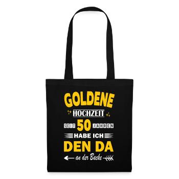 50 ans Anniversaire de relation Anniversaire de mariage Or - Sac en tissu - noir - Devant