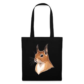 Illustrated Squirrel Head - Tote Bag - black - Front