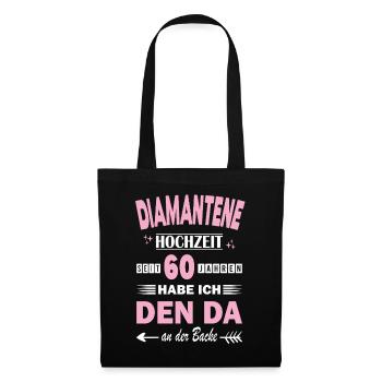 60 ans de relation Anniversaire de mariage - Sac en tissu - noir - Devant