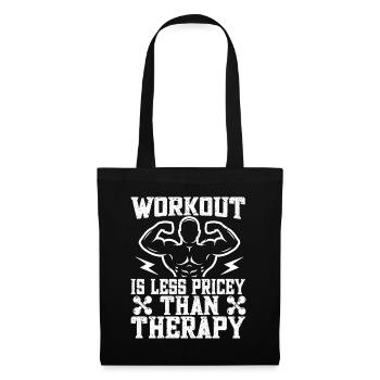 Powerlifting Bodybuilder Less Pricey Than Therapy - Stoffbeutel - Schwarz - Vorne