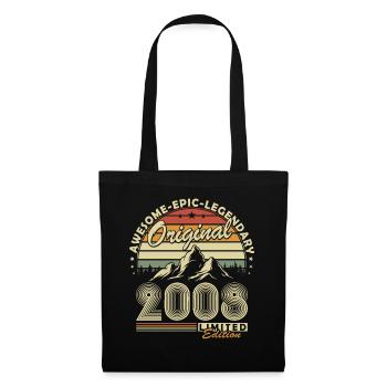 Cadeau d’anniversaire original rétro vintage 2008 - Sac en tissu - noir - Devant