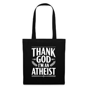 Gott sei Dank bin ich Atheist - Stoffbeutel - Schwarz - Vorne