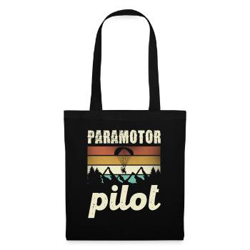 Paramotor Pilot Retro Sunset - Sac en tissu - noir - Devant