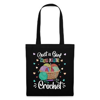 Colorful Crochet Hobby & Wool Lover Girl - Tote Bag - black - Front