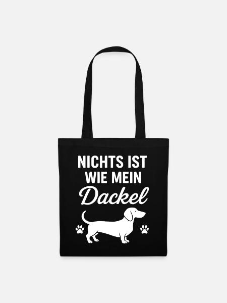 Dackel Spruch Liebe - Stoffbeutel - Schwarz