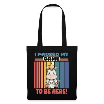i paused my game to be here - zocken - Tote Bag - black - Front