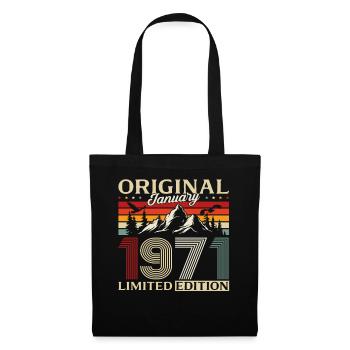 55e anniversaire Original janvier Né en 1971 - Sac en tissu - noir - Devant