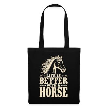 Life is Better with a Horse Reiter Statement - Tote Bag - black - Front