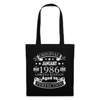 Anniversaire janvier 1986 Cadeau Vintage Limited - Sac en tissu - noir - Devant