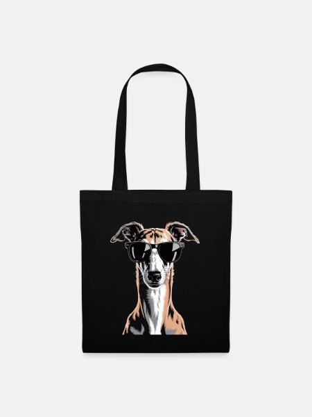 Greyhound Windhund - Stoffbeutel - Schwarz