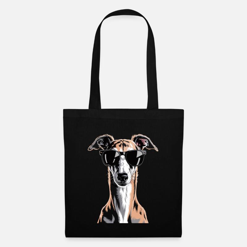 Greyhound Windhund - Stoffbeutel - Schwarz