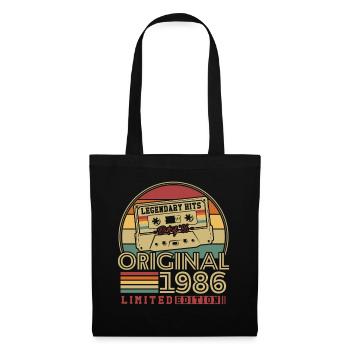 Original 1986 Vintage Vintage Anniversaire Rétro - Sac en tissu - noir - Devant