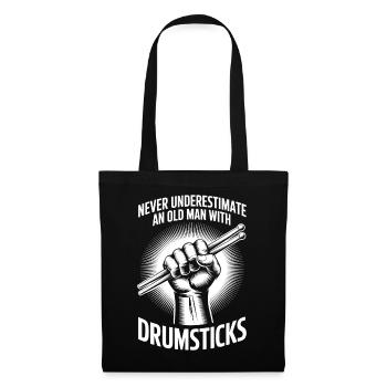 Drummer Spruch Lustiges Schlagzeuger Geschenk - Stoffbeutel - Schwarz - Vorne