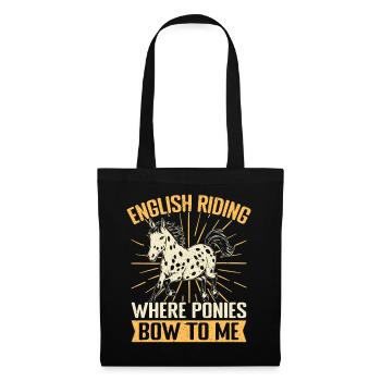 Hobby Horse Rider POny Bow To Me English Riding - Stoffbeutel - Schwarz - Vorne