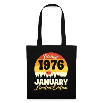 Vintage Janvier 1976 Anniversaire 1976 Rétro  - Sac en tissu - noir - Devant