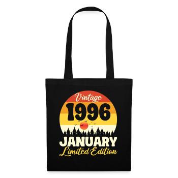 Vintage January 1996 Anniversary 1996 Retro - Tote Bag - black - Front